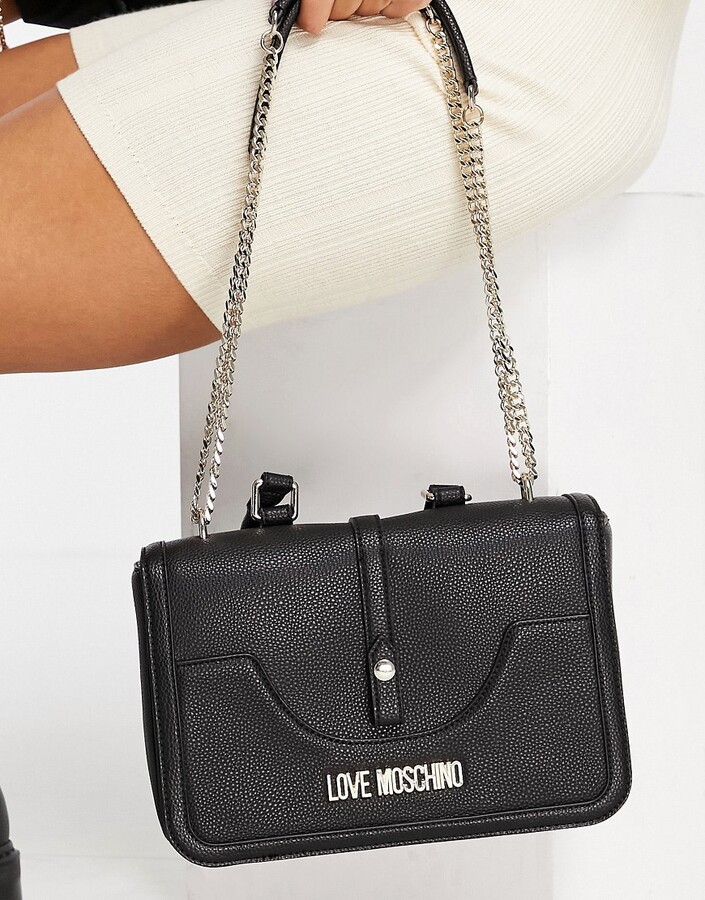Love Moschino chain shoulder bag in black - ShopStyle