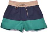 Thumbnail for your product : Sacai Cotton Nylon Grosgrain Shorts in Navy/Green