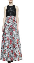Thumbnail for your product : Kay Unger New York Sequin-Top Floral-Skirt Ball Gown, Multicolor