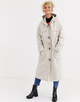 Thumbnail for your product : ASOS DESIGN longline duffle coat in cream