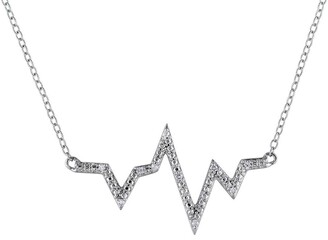 Delmar Sterling Silver White Diamond Pendant Necklace - 0.05 ctw