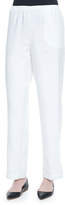 Thumbnail for your product : Go Silk Straight-Leg Lined Linen Pants