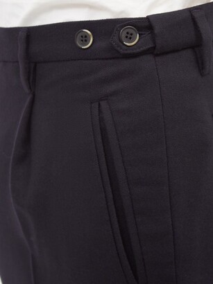 Barena Masco Cropped Wool-blend Trousers - Navy