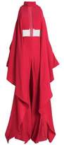 Thumbnail for your product : Balmain Tulle-Paneled Draped Crepe Jumpsuit