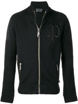 Thumbnail for your product : Philipp Plein Logo Embroidered Knitted Track Jacket