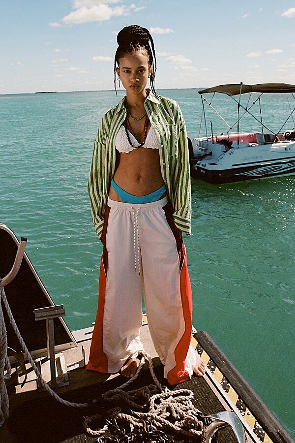 【BAON】Bidang Track Nylon Banding Wide Pants BAON (バオン) - ビダントラックナイロンバンディングワイド