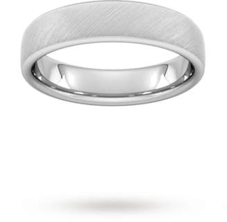 Palladium Goldsmiths 4mm D Shape Standard diagonal matt finish Wedding Ring in 950