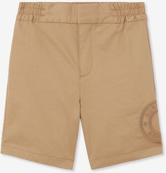 Burberry Childrens Logo Graphic Cotton Twill Chino Shorts Size: 12Y