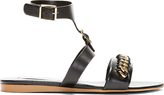 Thumbnail for your product : Stella McCartney Black Leather Chain-Trimmed Sandals