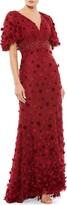 Thumbnail for your product : Mac Duggal Floral Embellished V-Neck Gown