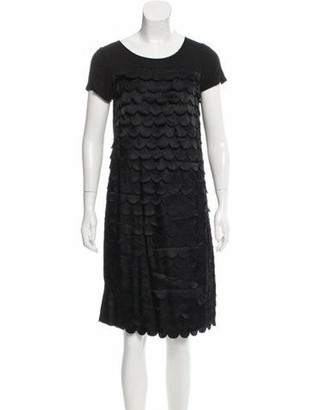 Magaschoni Short Sleeve Knee-Length Dress Black