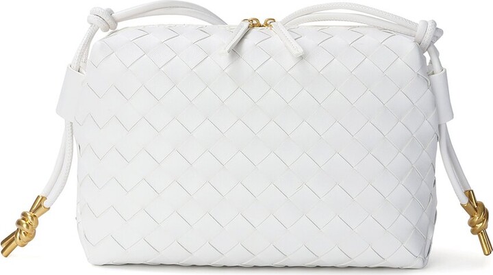 Tiffany & Fred Paris Large Woven Leather Crossbody Messenger Bag