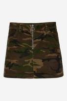 Thumbnail for your product : Topshop Womens Petite Camouflage Corduroy Skirt - Khaki