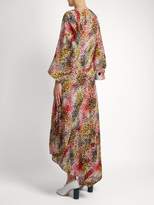 Thumbnail for your product : Marni Mist Print Silk Crepe Wrap Dress - Womens - Red Print