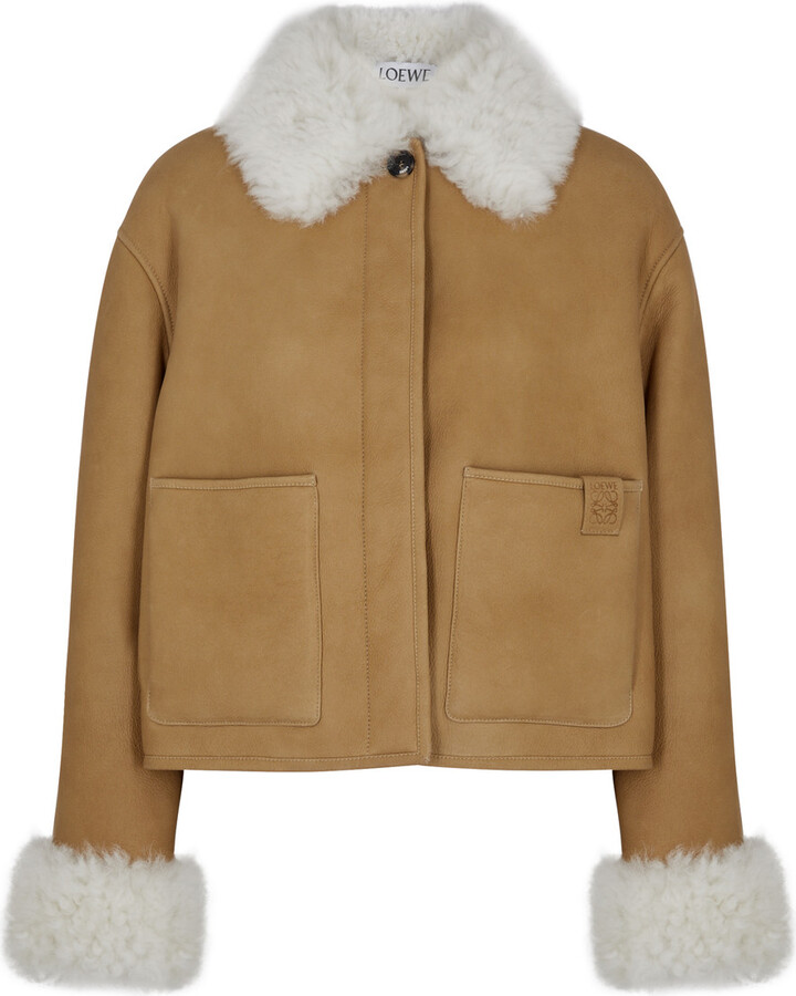 Loewe Shearling-trimmed Leather Jacket