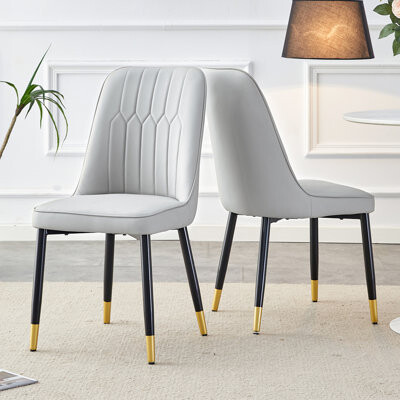 George Oliver Combination Dining Chairs And Living Room Chairs. PU Cushion And Metal Legs Suitable For Kitchen Living Room And Dining Room Two Piece Set (PU)