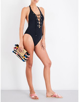 Thumbnail for your product : Seafolly Lace-up halterneck swimsuit