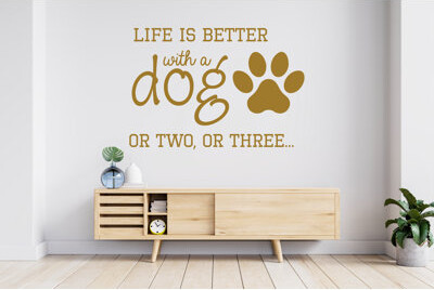 Trinx Dog Wall Decor, Dog Wall Decals, Dog Wall Art, Dog Lover Stickers Pets Bedroom Grooming Salon Wall Vinyl Nursery Wall Decals Art