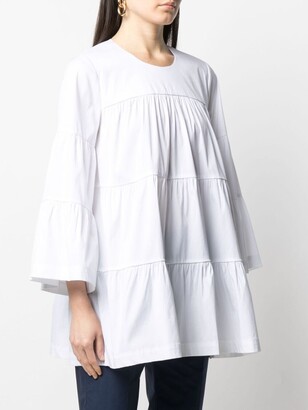 Twin-Set Tiered Long-Sleeve Blouse