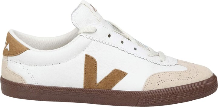 Veja Leather Volley Sneakers With Suede Details