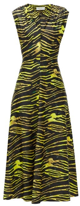 yellow and black tiger print dress