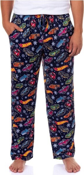 Intimo HotWheelsPajamasMen'sSnowflakesandCarsChristmasHolidayLoungeSleepPajamaPants(M)