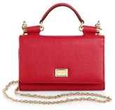 Thumbnail for your product : Dolce & Gabbana Sicily Mini Textured Leather Top-Handle Chain Wallet