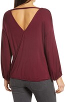 Thumbnail for your product : Loveappella Double Surplice Long Sleeve Knit Top