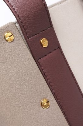 Yuzefi Studded Color-block Textured-leather Shoulder Bag