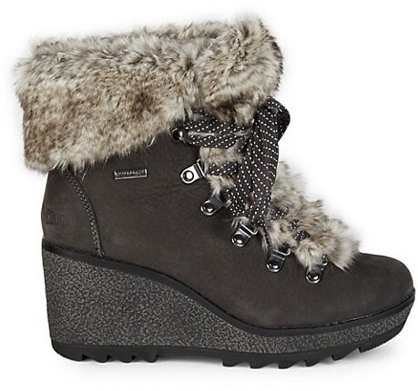 Londony ♥‿♥ Faux Fur Lined Snow Boots for Womens Flock Winter Button Pull On 816 Ankle Booties Shoes 