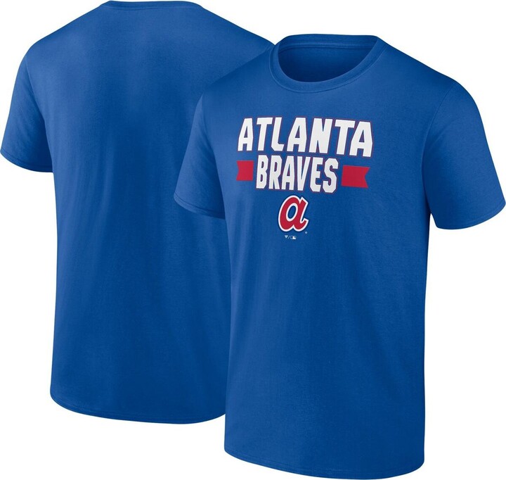 Men's Fanatics Branded Navy/Gray Atlanta Braves Big & Tall Colorblock T-Shirt