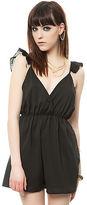 Thumbnail for your product : Reverse The Flutter Sleeve Playsuit in Black