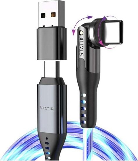 KeySmart Statik 6ft PowerPivot USB-C to USB-C Charging Cable