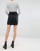Thumbnail for your product : ASOS Design DESIGN denim original high waisted skirt in washed black