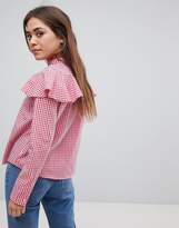 Thumbnail for your product : After Market Gingham Ruffle Top