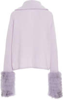 Thumbnail for your product : Sally LaPointe Fur-Trimmed Silk-Cashmere Sweater