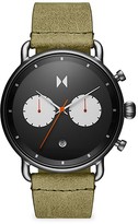 Thumbnail for your product : MVMT Blacktop Stainless Steel & Leather-Strap Chronograph Watch