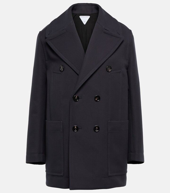 Bottega Veneta Curved double-breasted twill coat