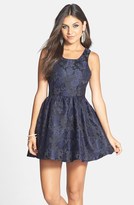 Thumbnail for your product : Smai NYC Embossed Rose Fit & Flare Dress (Juniors)