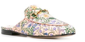 Gucci Princetown New Flora mules - women - Cotton/Leather - 36