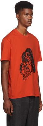 Our Legacy Orange Woman Print T-Shirt