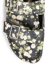 Thumbnail for your product : Givenchy Floral Print Leather Slide Sandals