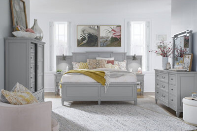 Latitude Run Wall Bed 2 Nightstands Drawer Dresser With Landscape Mirror And Drawer Chest