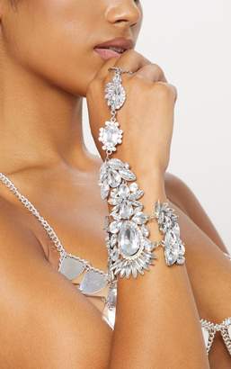 PrettyLittleThing Silver Large Diamante Hand Chain
