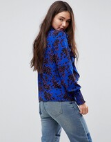 Thumbnail for your product : Only Floral High Neck Blouse With Ruffles