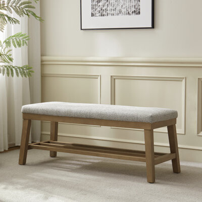 44.4" W Modern Upholstered Wooden Storage Bench
