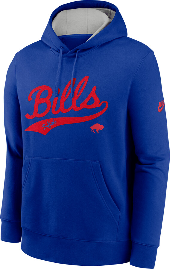 Buffalo Bills Rewind Club Logo Nike Men's NFL Pullover Hoodie in Blue | 2KDK067P81V-V7Q