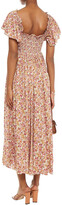 Thumbnail for your product : By Ti Mo Bow-detailed Floral-print Woven Midi Dress