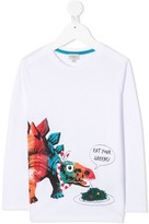 Thumbnail for your product : Paul Smith Junior long-sleeved stegosaurus greens T-shirt
