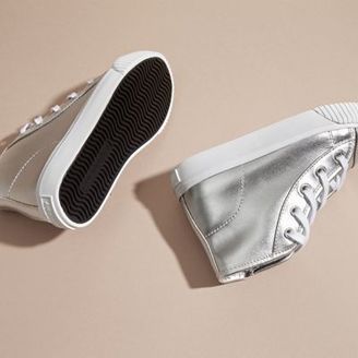 Burberry Metallic Leather High-top Trainers